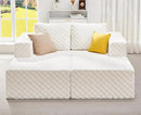 Hobestluk Modular Sectional Sofa Memory Foam Couch Sofa Bed Loveseat with Chaises Cloud Couch with Removable Cover Large Sectional Couches for Living Room (Plush White, Sofa Bed) by CozyNest Decor