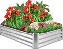 Best Choice Products 6x3x1ft Outdoor Metal Raised Garden Bed Box Vegetable Planter for Vegetables, Flowers, Herbs, and Succulents - Silver by GreenHaven Gardens