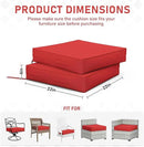 Patio Chair Cushions 22 X 22 X 4 Inch Waterproof Outdoor Seat Cushions for Patio Furniture, Outdoor Sofa Couch Pads with Ties & Handle, Set of 2, Red by GreenHaven Gardens