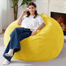 Homguava 3.5FT Bean Bag Chair: Teardrop Bean Bags with Memory Foam Filled, Compact Beanbag Chairs Soft Sofa with Corduroy Cover (Yellow) by TinyTreasures Baby Boutique