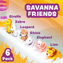Tub Works® Savanna™ Mold Free Bath Toys, 6 Pack | Sealed, No Hole Bath Toys Design Keeps Moisture Out | Soft, Squeezable & Float on Water | Easy-Grip Baby & Toddler Bathtub Toys | Great Baby Pool Toys by TinyTreasures Baby Boutique