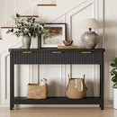 Lulive 51" Fluted Console Table for Entryway, Entryway Table with 3 Wooden Drawers, Farmhouse Behind Sofa Table for Living Room, Hallway, Couch, Foyer by CozyNest Decor