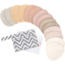 14-Pack Organic Nursing Pads - Washable Breast Pads for Breastfeeding, Nursing Bra Nipple Pads for Breastfeeding, Pumping Bra Reusable Breast Pads, Maternity Breastfeeding Bra Pads (Neutrals, L 4.8") by TinyTreasures Baby Boutique