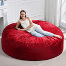 Hobestluk 6FT Bean Bag Chair Bean Bag Chairs for Adults Giant Bean Chairs with Velvet Cover, Memory Foam BeanBag Chair Fluffy BeanBag Chairs for Living Room, Bedroom- Red (70" x 70" x 15") by CozyNest Decor