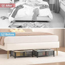 Under Bed Storage with Wheels-Large Bamboo Underbed storage Containers with Large Dust Bag Stackable Under the Bed Shoe Storage Bins for Clothes Books Bedding (2 Packs Black, 23.62"L×16.54"W× 6.51"H) by CozyNest Decor