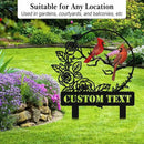 Personalized Garden Name Signs with Stake, Custom Red Bird Metal Decor Decorative Outside, Yard Outdoor Art Gift for Mom Grandmother, Patio House Warming Gifts New Home by CozyNest Decor