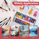Watercolor Brush Set, Fuumuui 7pcs Professional Sable Paint Brushes with Extended Needle, Round Point, Flat, Dagger, Cat's Tongue for Watercolor, Acrylic, Gouache – Detail & Wash Painting by TinyTreasures Baby Boutique
