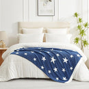 Snuggle Sac American Star Patriotic Throw Blanket Blue, July 4th Blanket Ultra Soft Cozy Throw Blanket for Couch,Sofa, Bed, Living Room, Blue,50x60 inches by TinyTreasures Baby Boutique