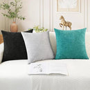 CaliTime Throw Pillow Covers Decorative 20 X 20 Inches Pack of 2 Cozy Chenille Cushion Cases for Couch Sofa Bed Living Room Home Moonbeam Gray by CozyNest Decor