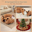 Odoland Reindeer Cat Tunnels Bed with 20 Kitten Toys for Indoor Cats, Plush Cats Couch Tunnel Bed - Kittens Cave Donut Tunnel - Detachable Soft Cat Bed and Variety Kitty Toy Set by CozyNest Decor