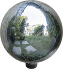 Alpine Corporation 10" Diameter Indoor/Outdoor Glass Gazing Globe Yard Decoration, Silver by GreenHaven Gardens