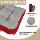 BUYUE Chair Cushion Set for Rocking Chair, Back Pillow & Seat Cushion with Ties, Original Woven Fabric Non-Slip Chair Pads for Elderly Sitting, Red by CozyNest Decor