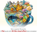 WOODBESTS Wooden Puzzles for Adults, Succulent Mug Wood Puzzles Adult(190 Pieces, M, 11.4 * 11.3in), Unique Shape Wooden Animal Jigsaw Puzzles, Birthday Gifts for Adults Family Game by TinyTreasures Baby Boutique