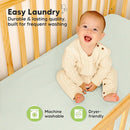 Waterproof Crib Mattress Protector Cover Fitted - 2-Pack Quiet Baby Crib Mattress Pad Sheets, 52" x 28" Soft Quilted Cotton Baby Sheet, Machine Washable, Easy Fit, Durable (Soft Fern/Quin) by TinyTreasures Baby Boutique