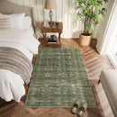 Washable 3x5 Entryway Rug Indoor, Boho Non-Slip Silicone Backing Small Rugs for Kitchen Nursery Office Bedroom, 0.3" Neutral Oriental Throw Carpet with 0.16" Cushioning Pad, Grass Green/Multi by TinyTreasures Baby Boutique