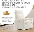 Arya Modern Nursery Chair Glider Recliner with 180° Swivel - Cozy Motorized Reclining Nursing Chair with USB Ports, Gentle Motion, Ergonomic Design, Canadian-Made (Pearl/Puppy Fabric) by TinyTreasures Baby Boutique