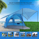 Elegear Beach Tent with Canopy, 1-Second Setup Pop Up Sun Shelter Shade, UPF 50+ UV Protection Silver-Coated Lightweight Portable Beach Cabana by TinyTreasures Baby Boutique