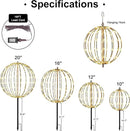LIGHTSHARE 12IN 96LED Light Ball Light Garden Yard Decoration Pathway Lights Sphere Light with Fold Flat Metal Frame Indoor Outdoor Waterproof, Plug in by GreenHaven Gardens