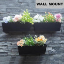 Wall Hanging Planters for Outdoor Plants 16 Inch Large Metal Fence Pots with Hooks for Outside Garden Balcony Plants 3PCS（Black） by CozyNest Decor