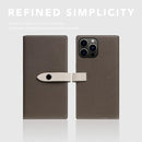 D8 Edition Full Grain Leather Wallet Case for iPhone 15 Pro Max - [2-in-1] Handcrafted Detachable Diary Style with Magnetic MagSafe Back Cover and Snap Closure, Gift Box Included (Etoffe Cream) by TinyTreasures Baby Boutique