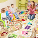 6x9 Playroom Rugs for Kids Washable, Educational and Fun Playmat with ABC Alphabet Animals Shapes Colors, Non-Slip Play Mat Learning Rugs for Baby Toddler Children Game Activity，Beige, Pink by CozyNest Decor