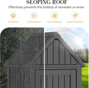 Shed Outdoor Storage Shed with Sloping Roof and Lockable Door, Resin Outdoor Storage Box Cabinet Waterproof and Multiple Hooks for Backyard, Patio, Poolside, Black by GreenHaven Gardens