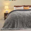 GONAAP Fuzzy Faux Fur Throw Blanket Queen Size Light Grey Super Soft Cozy Plush Fuzzy Shaggy Blanket for Couch Sofa Bed (Light Grey, Queen(90"x90")) by CozyNest Decor