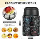 Soup Thermo for Hot Food Kids 16oz Insulated Food Jar Leakproof Thermo Lunch Container for Kids Wide-Mouth Stainless Steel Lunch Box for School with Handle Folding Spoon(3+) by TinyTreasures Baby Boutique
