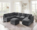 Modular Sectional Sofa, Convertible Sofa Couch Modular Sofa with Ottoman, Sectional Sofas for Living Room Small Apartments by CozyNest Decor