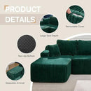 Hobestluk Modular Sectional Sofa Couches 108" L-Shape Couch 3 Seat Modular Sofa Memory Foam Sectional Couches for Living Room, Boneless Couch with Oversized Chaise (Green, Left Facing)