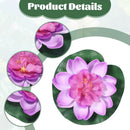 2PCS 10CM/3.94Inch Birdbath Fountain Accessory, Artificial Floating Foam Lotus Flower with Water Lily Pad, Artificial Lotus Flowers Decor, Lotuss Leaf Flower Floating Garden Pond Decor, Pool Decoratio by GreenHaven Gardens