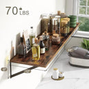 12 Inch Deep Floating Shelves,48W x 12D Floating Shelves, Deep Wall Shelves Bracket Set of 2, Large Display Floating Shelf for Bathroom, Living Room, Wide Storage Wooden Wall Shelf, Rustic Brown by CozyNest Decor