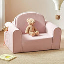 Tiny Land 2-in-1 Foldable Kids Couch with Pockets – Soft Thick Toddler Sofa, Lounger Couch, Convertible Kids Chair for Playroom, Bedroom or Living Room, Gift for Boys & Girls (Pink) by CozyNest Decor