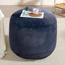 Boho Ottoman Living Room Furniture 26"x18" Round Ottomans Pouf Couch Foot Rest Navy Pouf Ottoman Foot Rest with Foam Chunk Filling Pouffe Ottomans Stuffed Foot Rests Poufs for Couch by CozyNest Decor