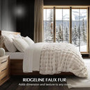 EVERGRACE Ultra Soft Luxury Fluffy Ridgeline Faux Rabbit Fur Throw Blanket, Thick Warm Bubble Throw for Bed, Cozy Plush Reversible Blankets for Couch, Chair, Sofa, Ivory White, 80x90 Inches, 870 GSM by CozyNest Decor