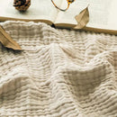 EMME Cotton Throw Blanket Large 50"x70" Gifts for Women 100% Muslin for Couch Breathable Gauze All Season Soft and Lightweight Pre-Washed (Light Tan) by CozyNest Decor