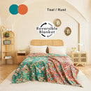 MSGKV Boho Throw Blanket for Couch Bed Chair 100% Cotton Muslin Breathable Floral Blanket 50"x60" Sofa Blankets for All Seasons Lightweight Farmhouse Blankets Boho Home Decor by CozyNest Decor