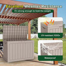 DRATO 45 Gallon Deck Box, Outdoor Storage Box for Patio Furniture, Patio Cushions, Gardening Tools, Pool Supplies 480lbs Weight Capacity,Waterproof Resin Storage Boxes (Light Brown, 45Gal) by GreenHaven Gardens