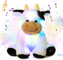 Cuteoy Glowing LED Cow Light-up Nightlight Toys Musical Plush Stuffed Animal Soft Singing Lullabies Birthday Christmas Plushies Gifts for Kids Boys Girls,10" by TinyTreasures Baby Boutique