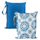 Tiny Twinkle Mess-Proof Waterproof Wet Dry Bag | 2-Pack Reusable Wet Bags for Swimsuits & Baby Clothes | Leakproof Wet Bag for Travel & Diaper Changes for Baby (Blue Tie Dye) by TinyTreasures Baby Boutique