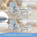 Xilingol 8 in 1 Convertible Baby High Chair W/Wheels, Baby Feeding Chair W/Adjustable Backrest & Removable Dual Tray, Building Block Table & Chair Set, HighChair for Babies & Toddlers (Blue) by TinyTreasures Baby Boutique
