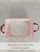 Rectangular Fabric Storage Box, Decorative Basket and Finishing Basket with Handle are Used for The Storage of Clothes, Books and Sundries(Pink Triangle) 1 by TinyTreasures Baby Boutique