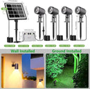 CLY 4-in-1 Solar Spot Lights Outdoor Color Changing, Solar Landscape Spotlights RGB Lighting IP66 Waterproof 45.93ft Cable Auto ON/Off Adjustable Garden Spotlight for Yard, Garden, Pool, Lawn, Statue by GreenHaven Gardens