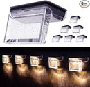 Solar Step Lights Outdoor LED Deck Fence Patio Wall Lights Garden Pathway Decoration Lighting 6 Pack(Warm White) by GreenHaven Gardens