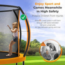 Tatub Large Trampolines Outdoor 10 12 14 15 16FT for Kids and Adults,Outdoor Recreational Pumpkin Trampolines with Curved Poles and Safety Enclosure Net, Basketball Hoop, Ladder by TinyTreasures Baby Boutique