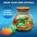Klever Kits Make Your Own Dinosaur Crystal Terrarium Crafts Kit for Kids-Crystal Growing Science 12 Color LED Night Light Birthday Gifts Toys for Kids by TinyTreasures Baby Boutique