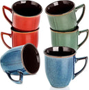 Ceramic Mugs 14 Oz,Mugs Set for Men Women, Ceramic Mugs Set with Large Handle for Coffee Tea Milk Cocoa, Coffee Cups Set of 6 Gift for Dad Mom,Easy to Clean & Hold, Microwave Safe. by CozyNest Decor