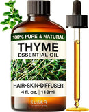 Kukka Thyme Essential Oil for Hair, Skin & Diffuser - 4 Fl Oz - 100% Pure Natural Thyme Oil, Herbaceous Scent, for Aromatherapy & Making Scent DIY by CozyNest Decor