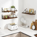 Heimlove Floating Shelves for Wall 24 Inches,8 Inches Deep Wall Bookshelf Mounted Display&Storage Wood Shelves for Kitchen Bathroom Laundry Living Room,Set of 3 (Walnut Color) by CozyNest Decor