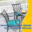 AAAAAcessories Outdoor Seat Cushions for Chairs, Waterproof, Fade-Resistant Patio Furniture Replacement Cushions, 20" x 20" x 3", Set of 2, Turquoise Blue by GreenHaven Gardens
